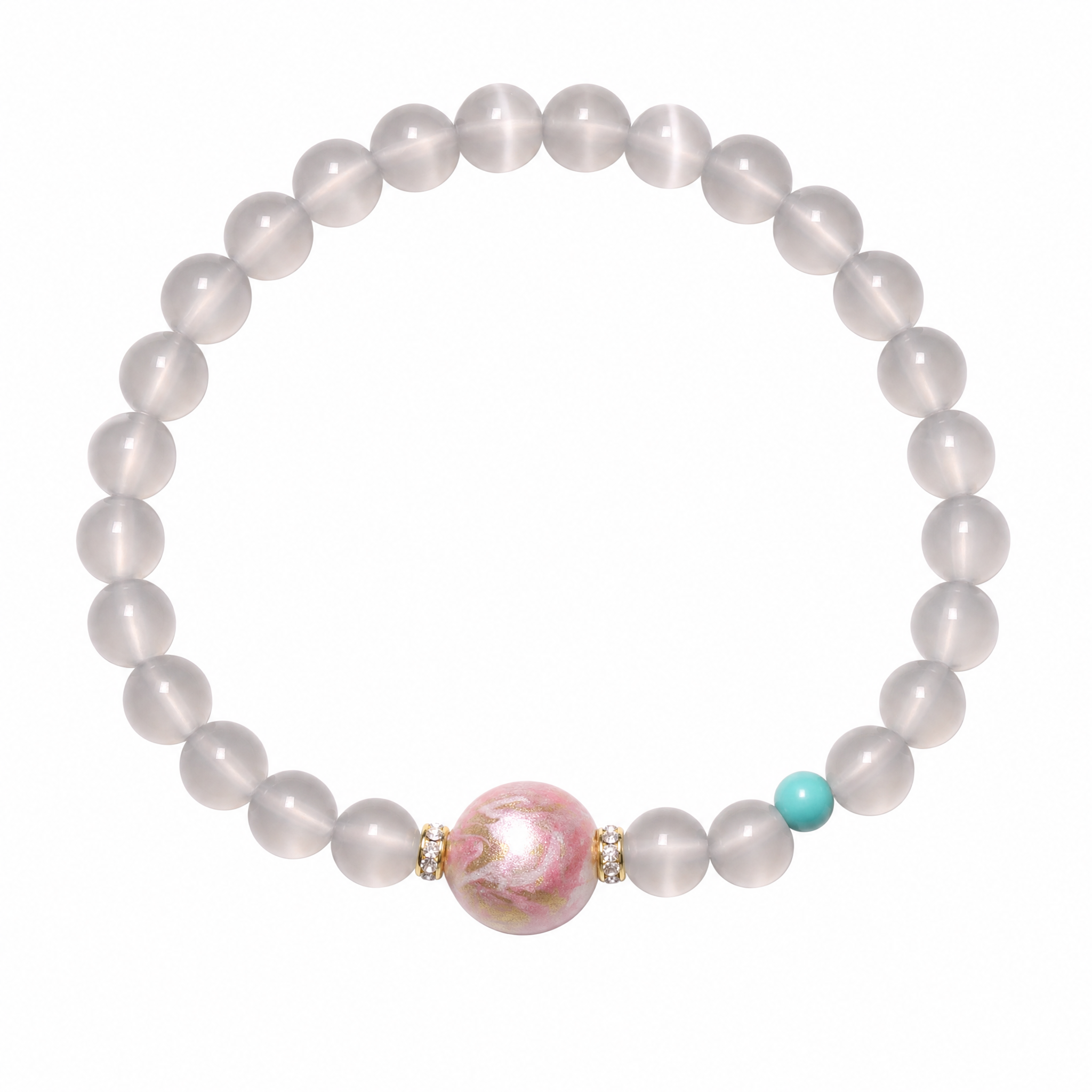 Soft Pink Nanhong Red Agate Pearl Accent Bracelet main product photo