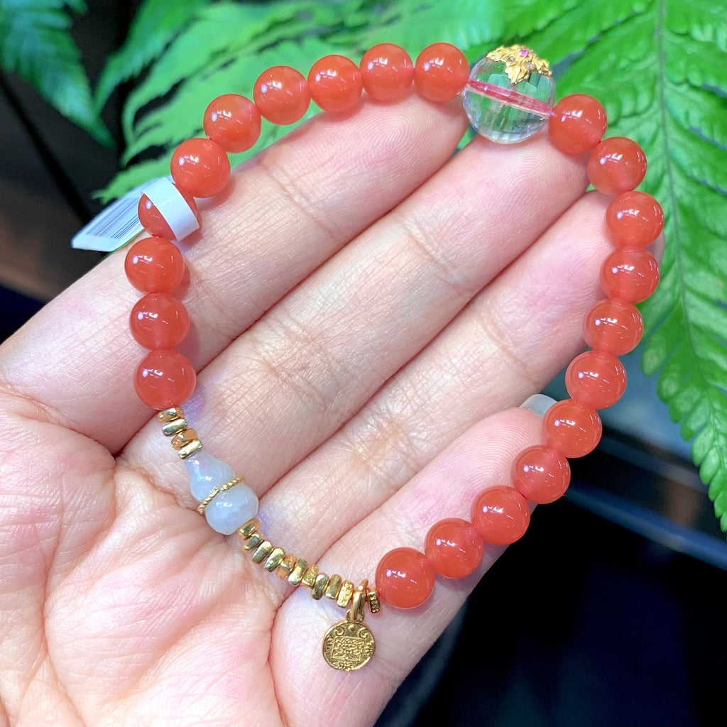 Gold Accent Nanhong Red Agate Bracelet main product photo