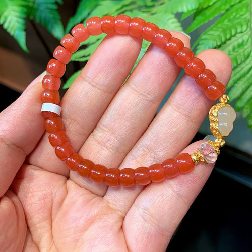 Citrine Charm Nanhong Red Agate Bracelet main product photo
