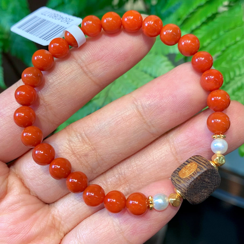 Antique Gold Nanhong Red Agate Bracelet main product photo