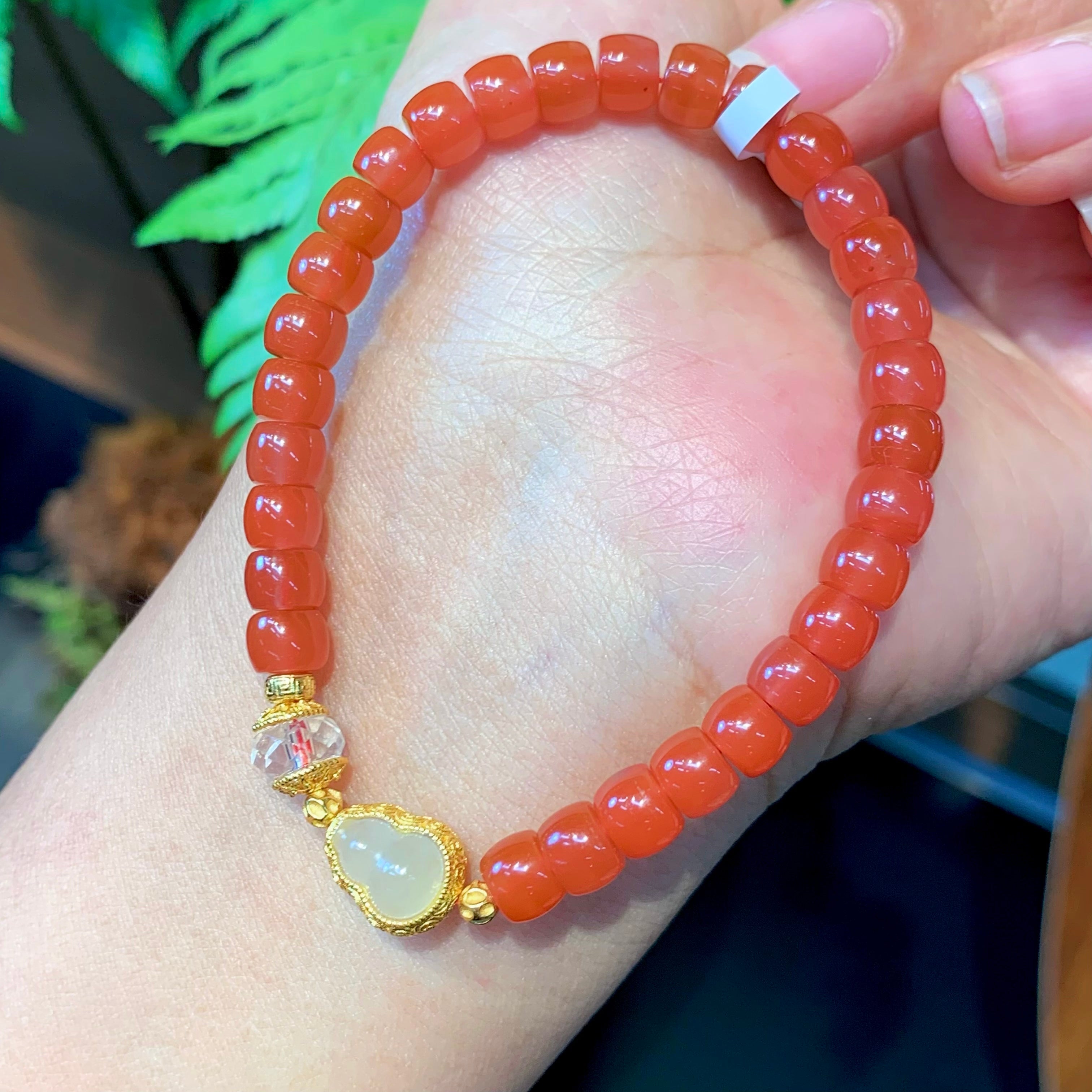 Citrine Charm Nanhong Red Agate Bracelet product detail photo