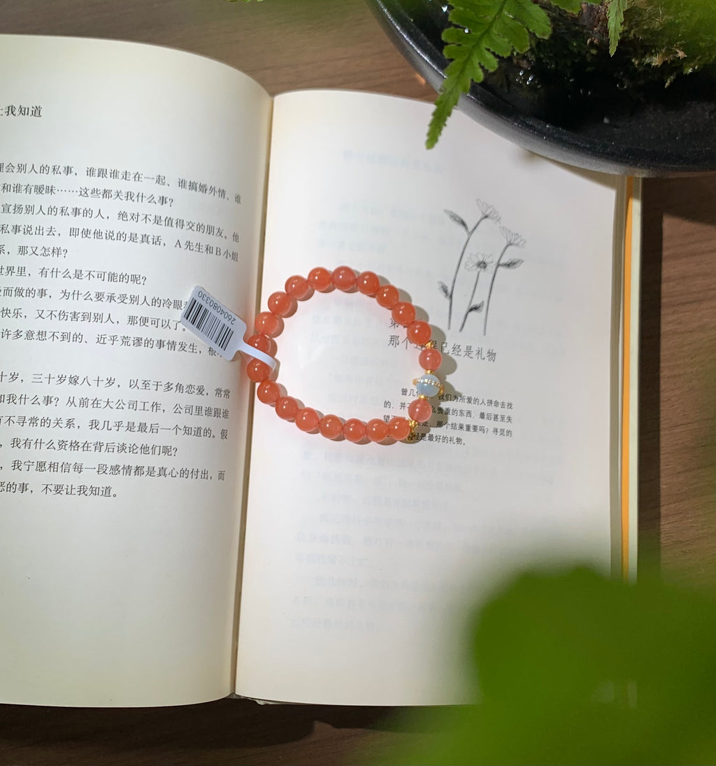 Lotus Charm Nanhong Red Agate Bracelet product detail photo