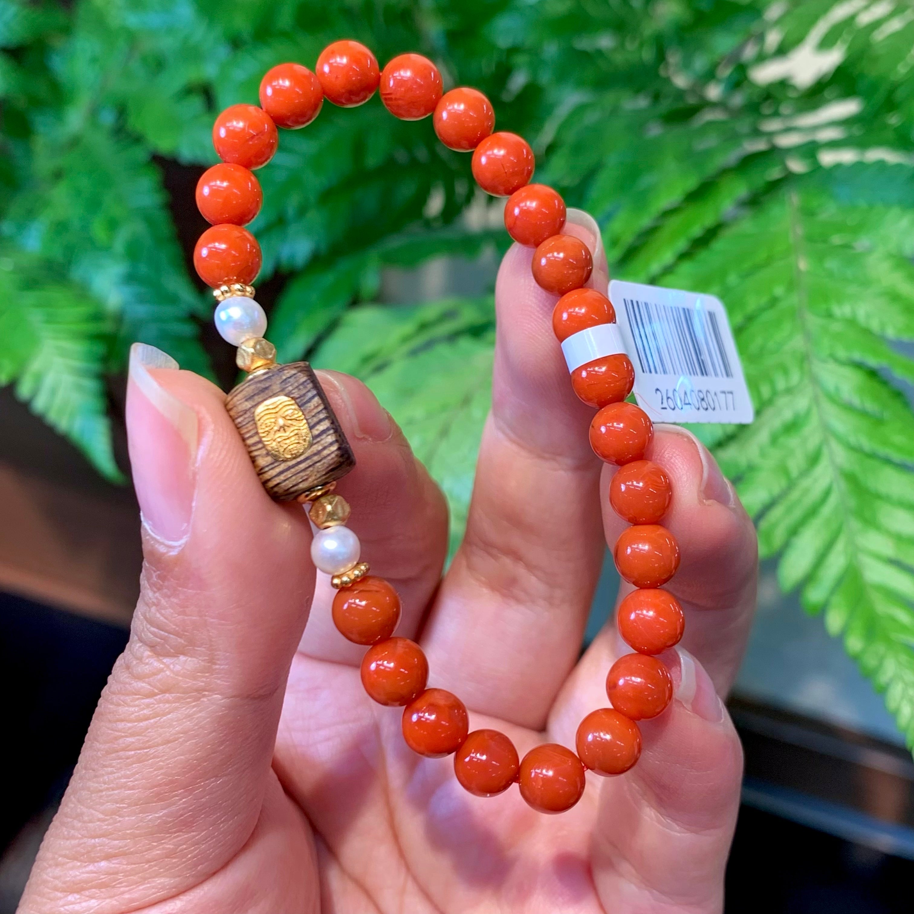 Antique Gold Nanhong Red Agate Bracelet product detail photo