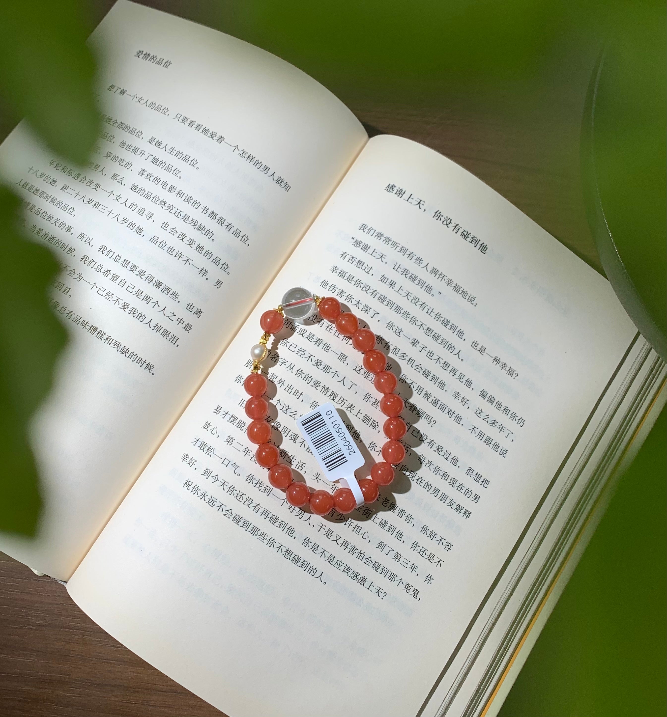 Wood Accent Nanhong Red Agate Bracelet product detail photo