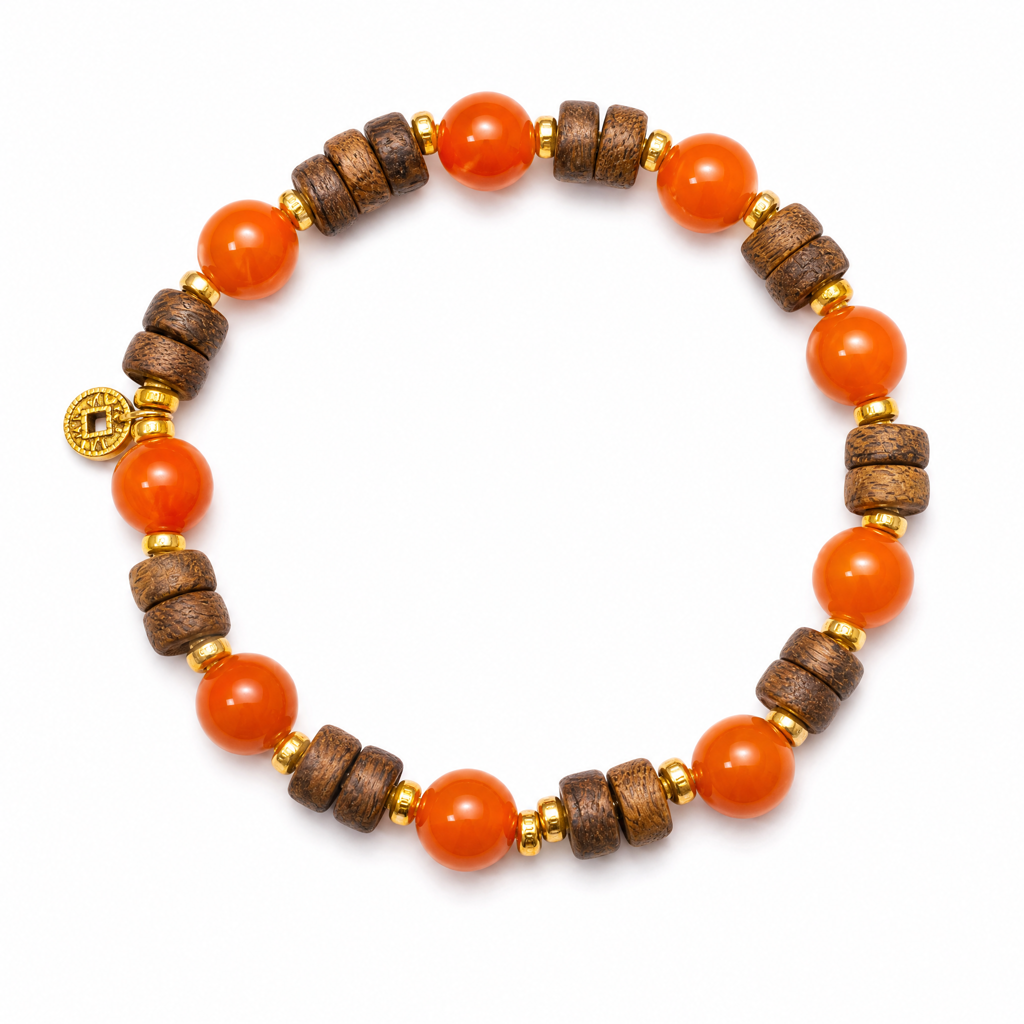 Tiger Eye Nanhong Red Agate Charm Bracelet main product photo