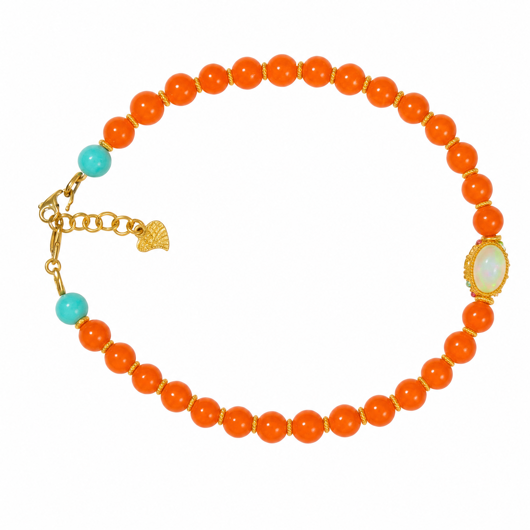 Classic Nanhong Red Agate Round Bead Bracelet main product photo