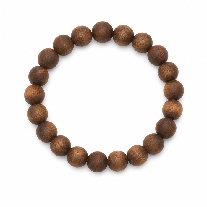 Classic Natural Agarwood Round Bead Bracelet