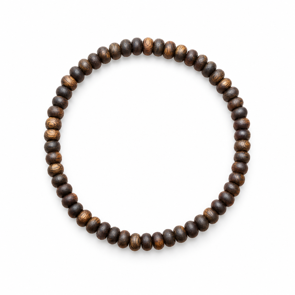 Dark Agarwood Small Bead Bracelet — full view on a white background