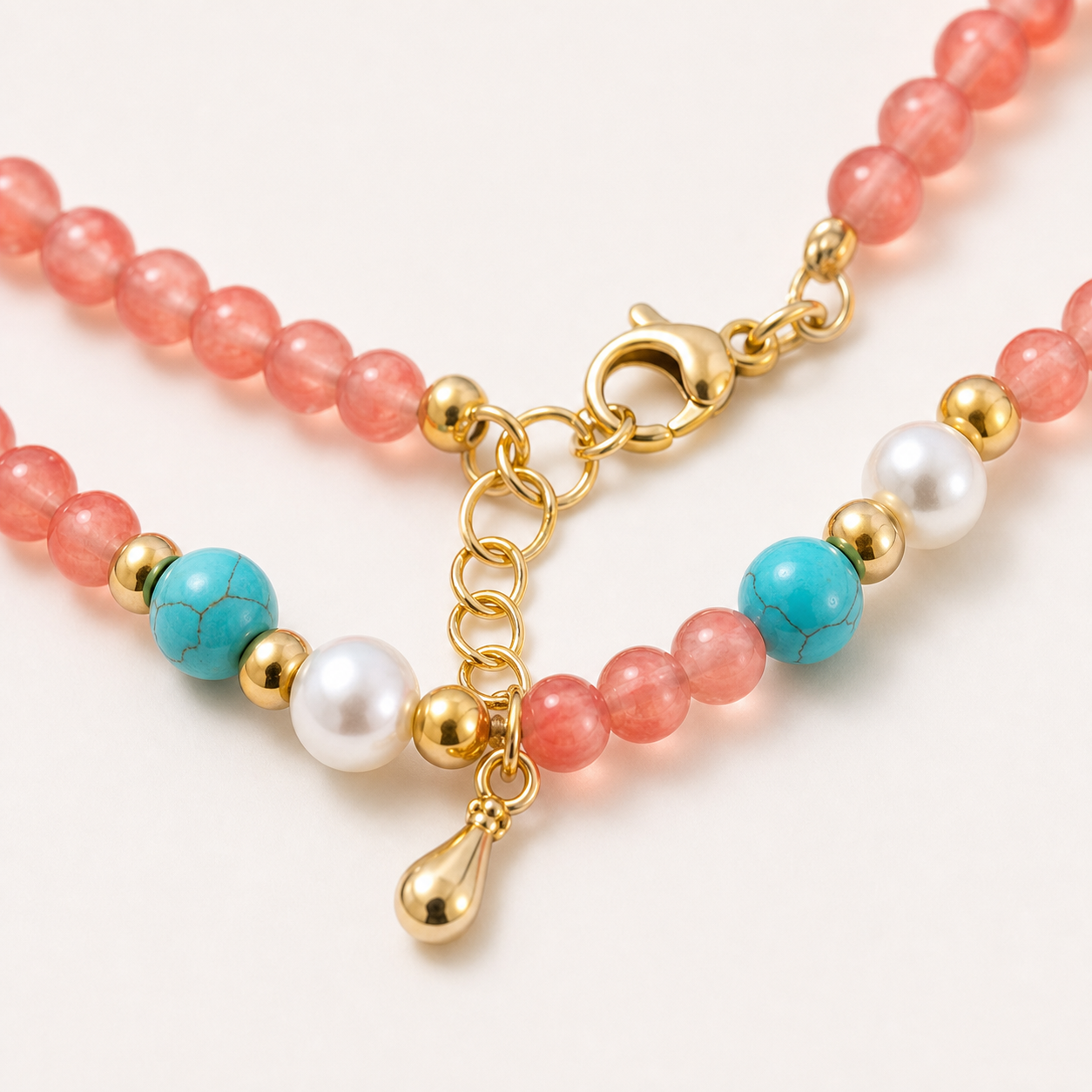 Long Nanhong Red Agate Bead Wrap Bracelet product detail 2