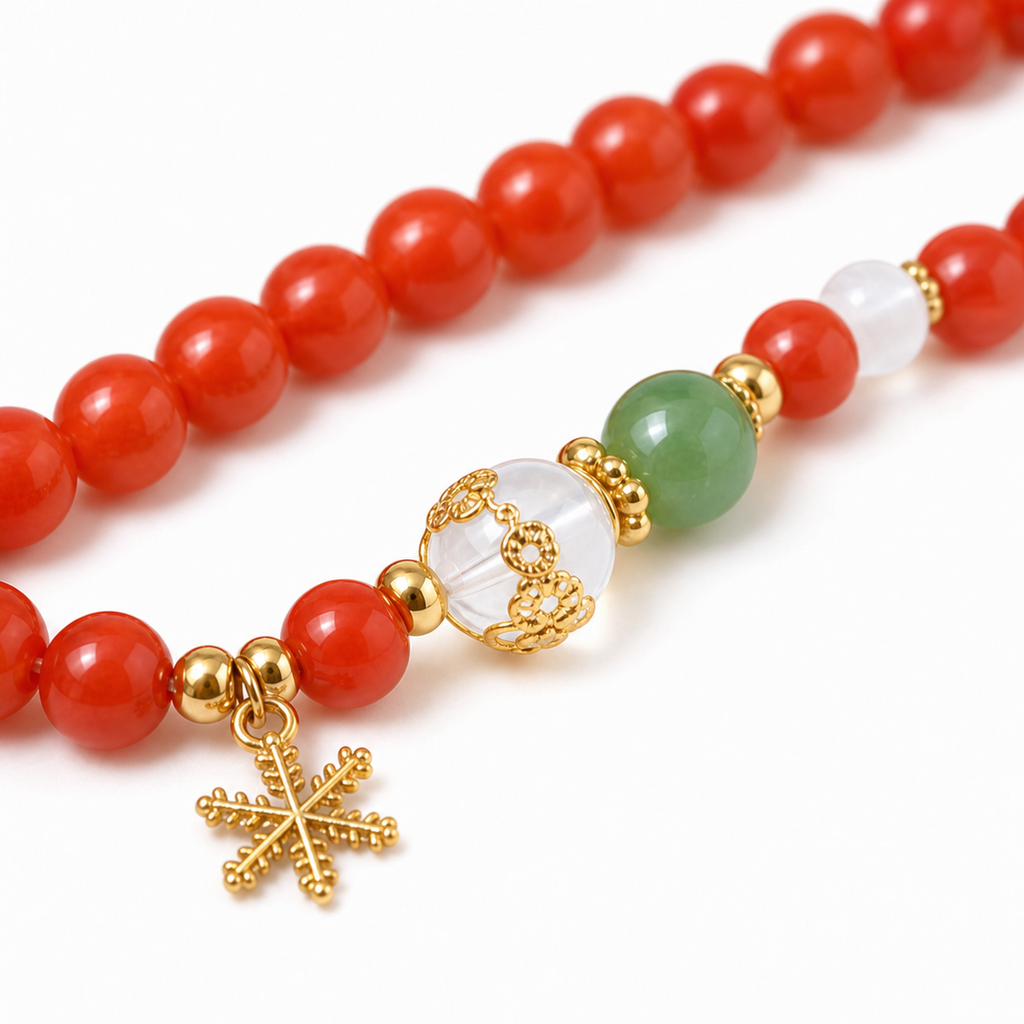 Long Nanhong Red Agate Mala Wrap Bracelet product detail 2