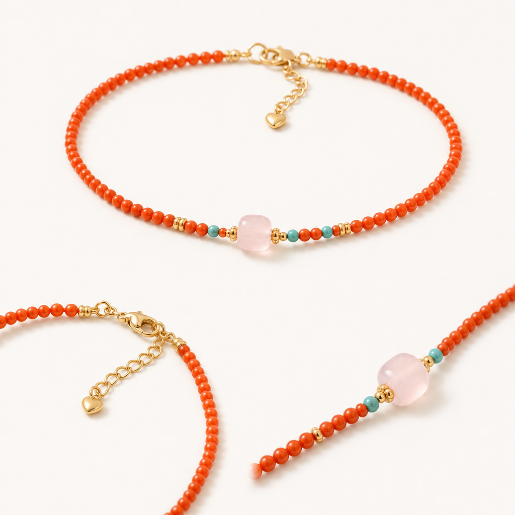 Slim Nanhong Red Agate Cord Bracelet product detail 1