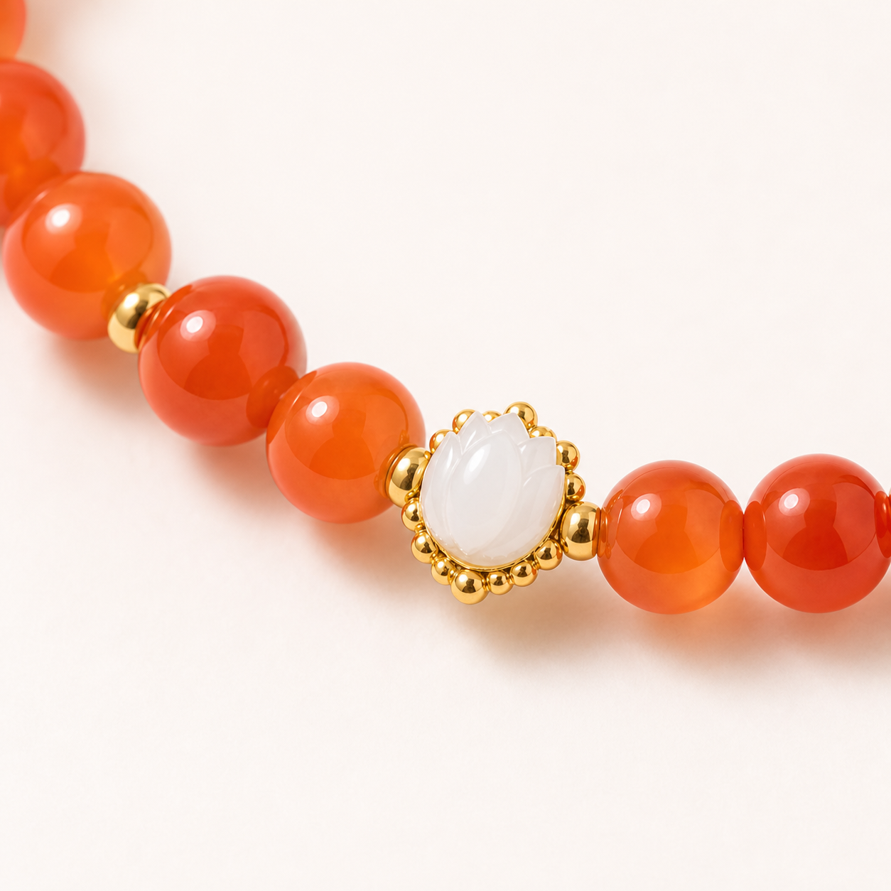 Lotus Charm Nanhong Red Agate Bracelet product detail 2