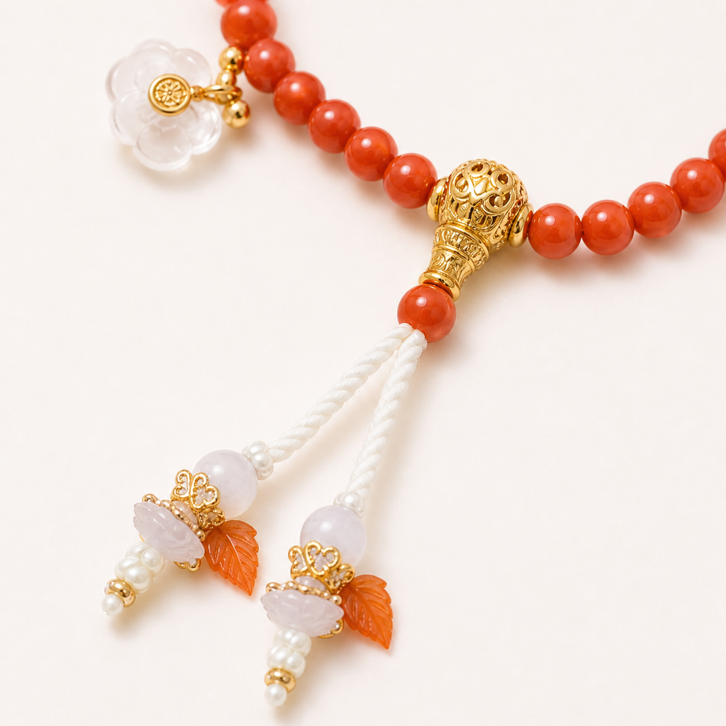 Flower Charm Nanhong Red Agate Bracelet product detail 2