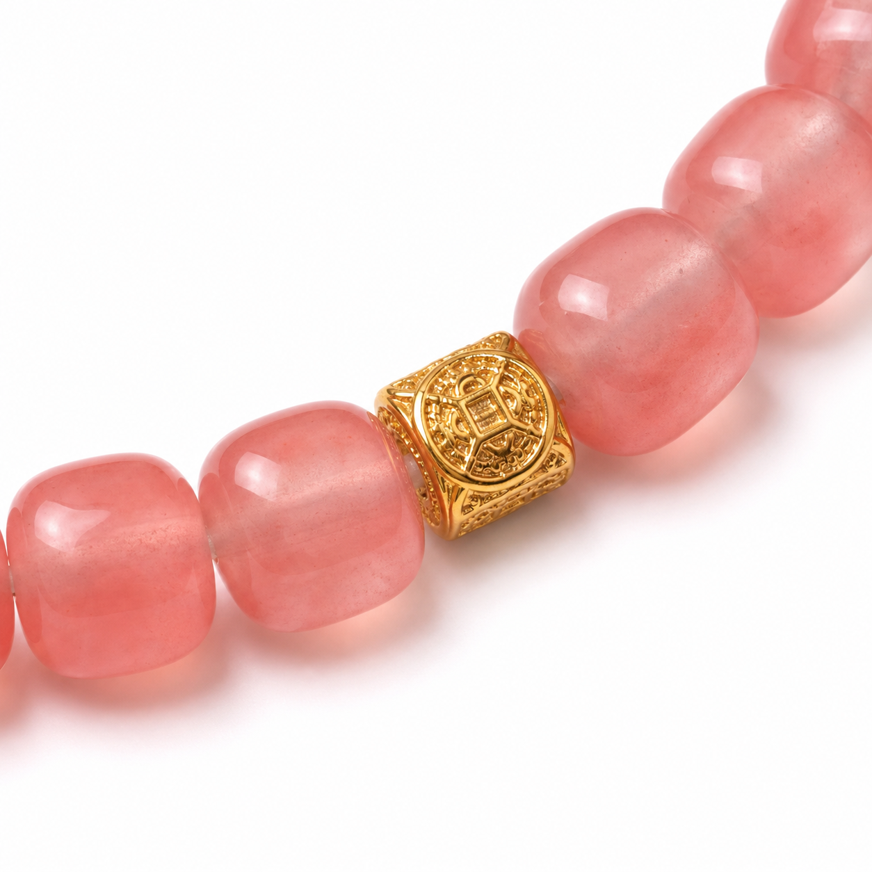 Frosted Rose Nanhong Red Agate Bead Bracelet product detail 2
