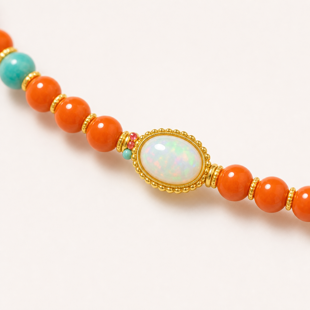 Classic Nanhong Red Agate Round Bead Bracelet product detail 2