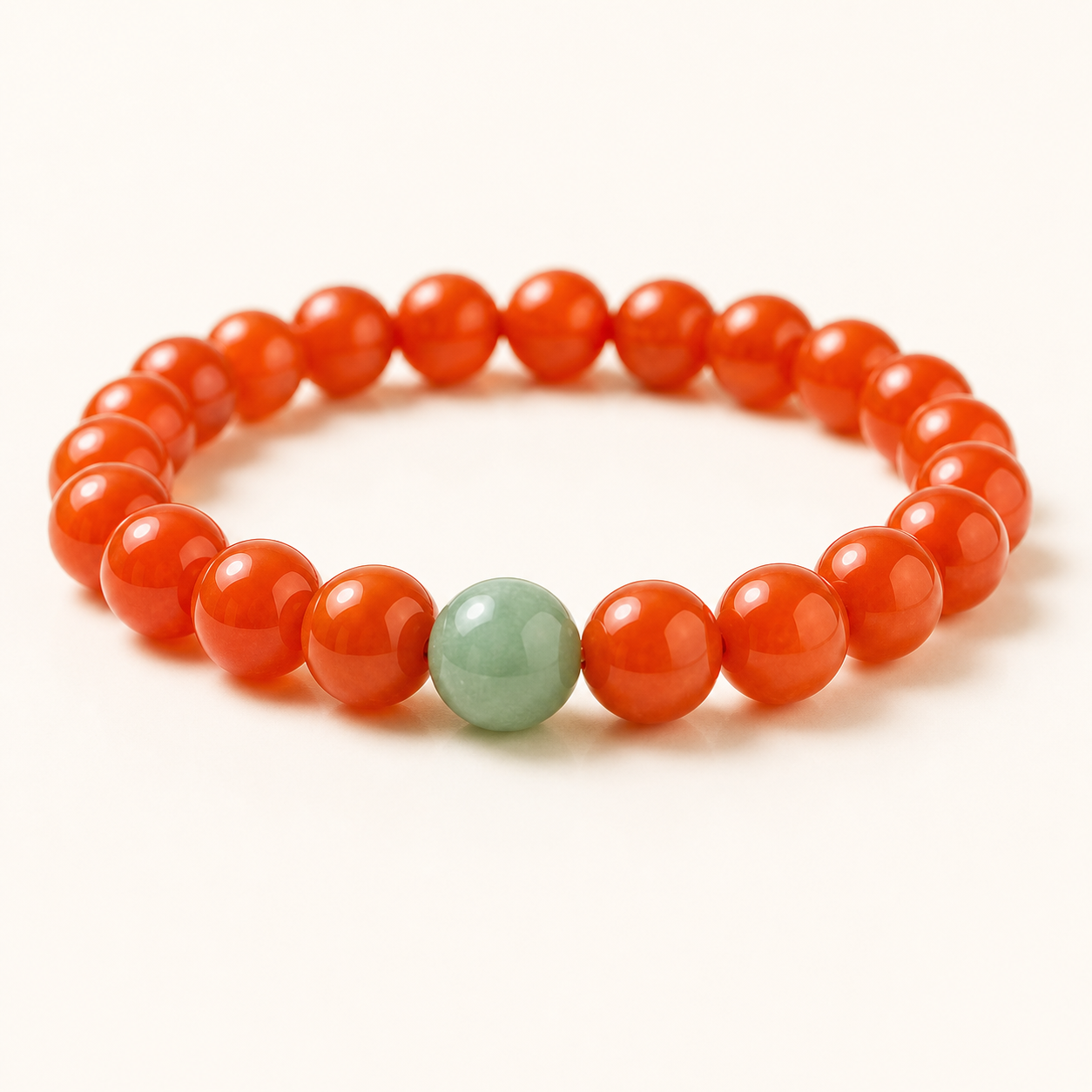 Layered Nanhong Red Agate Bead Bracelet Set single product image 2