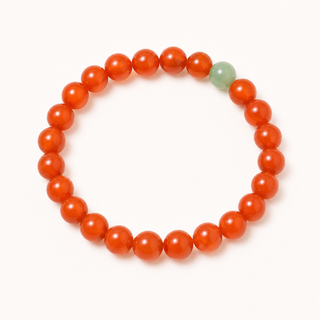 Layered Nanhong Red Agate Bead Bracelet Set single product image 1